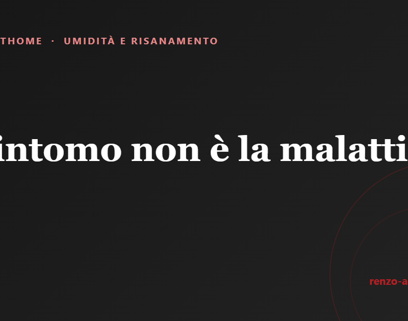 Copertina dell'articolo: Il sintomo non è la malattia
