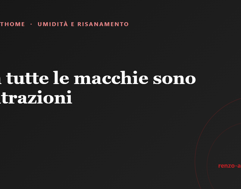 Copertina dell'articolo: Non tutte le macchie sono infiltrazioni