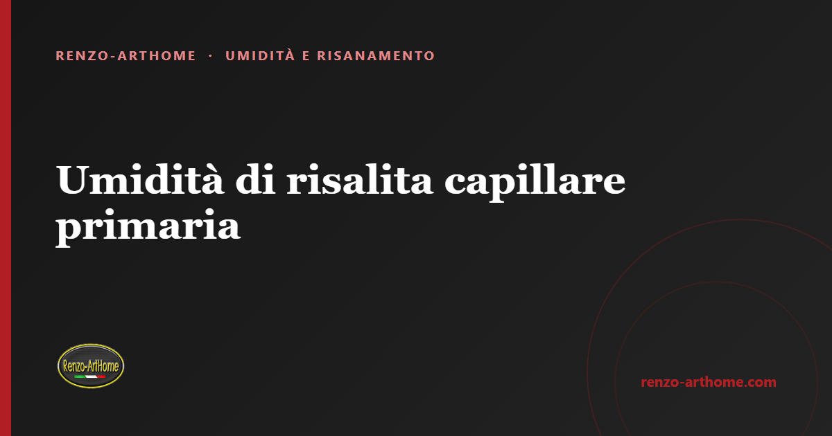 Copertina dell'articolo: Umidità di risalita capillare primaria