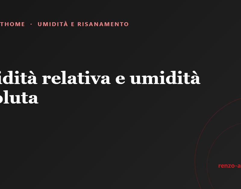 Copertina dell'articolo: Umidità relativa e umidità assoluta