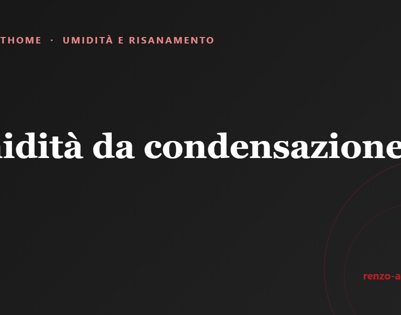 Copertina dell'articolo: Umidità da condensazione