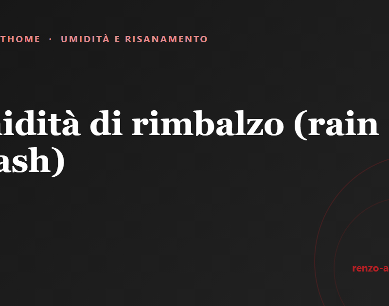 Copertina dell'articolo: Umidità di rimbalzo (rain splash)