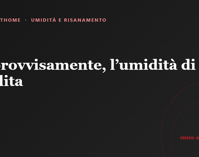 Copertina dell'articolo: Improvvisamente, l’umidità di risalita