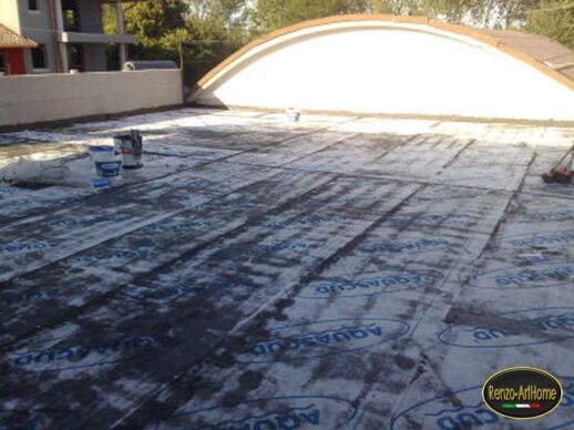 impermeabilizzazione-terrazza-2009-12 Cantiere 2009, la membrana posata sul campo