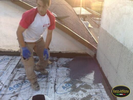 impermeabilizzazione-terrazza-2009-15 Cantiere 2009, la lavorazione dei dettagli sulla membrana