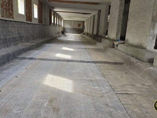 impermeabilizzazioni-interrati-03-telo-bentonitico Il telo bentonitico posato sul piano dell'interrato