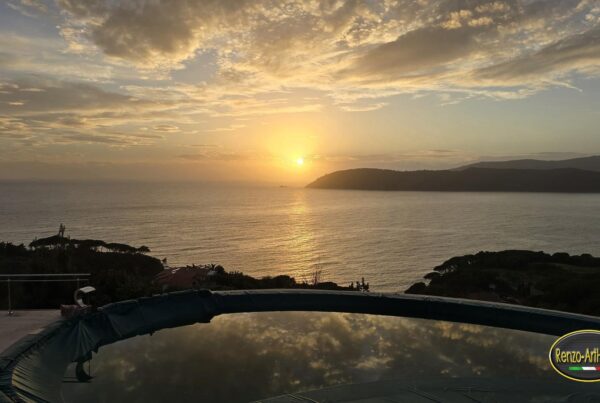 veduta dall'isola al tramonto