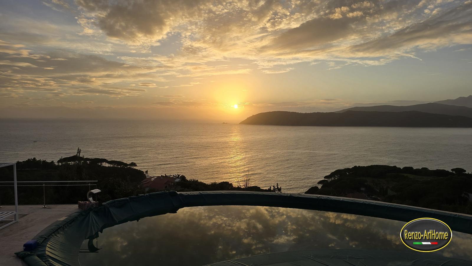 veduta dall'isola al tramonto