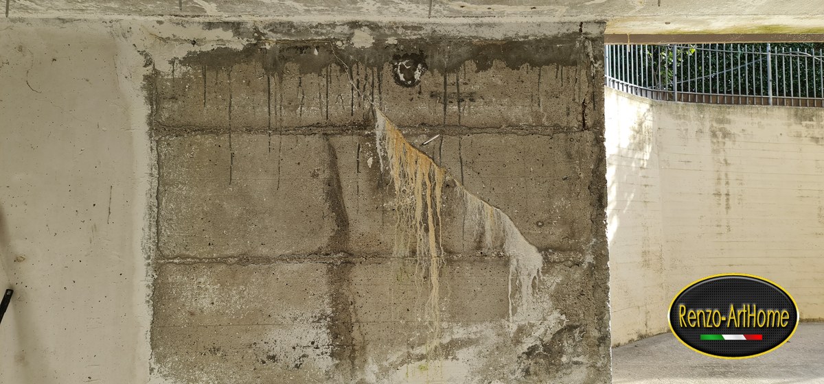 Un bersaglio classico: la ripresa di getto che percola in un muro contro terra.